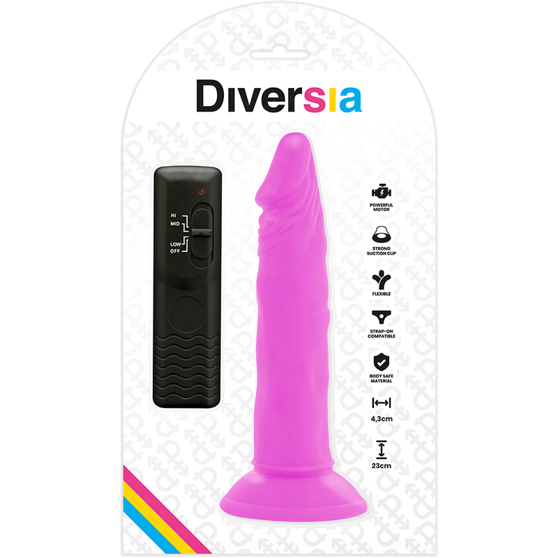 DIVERSIA - FLEXIBLE VIBRATING PURPLE 23 CM -O- 4.3 CM