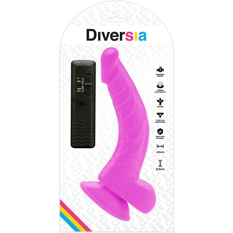 DIVERSIA - FLEXIBLE VIBRATOR DIVERSIA PURPLE 21.5 CM -O- 4.5 CM