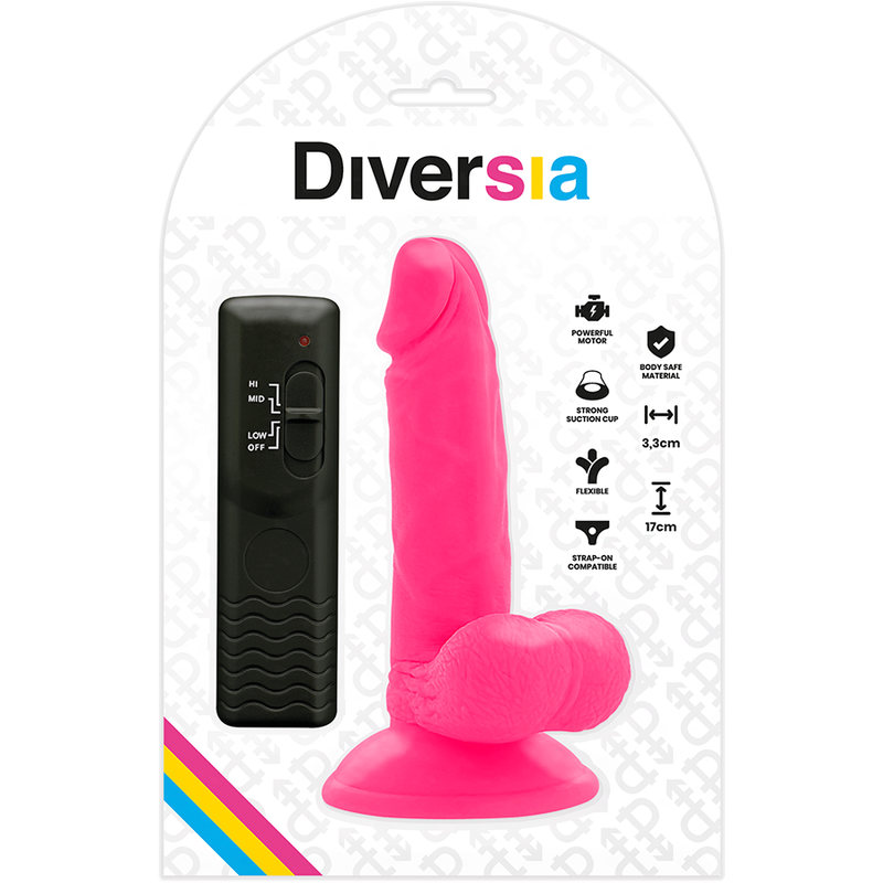 DIVERSIA - FLEXIBLE VIBRATING PINK 17 CM -O- 3.3 CM