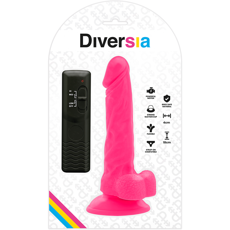 DIVERSIA - DIVERSIA PINK FLEXIBLE VIBRATOR 18 CM -O- 4 CM