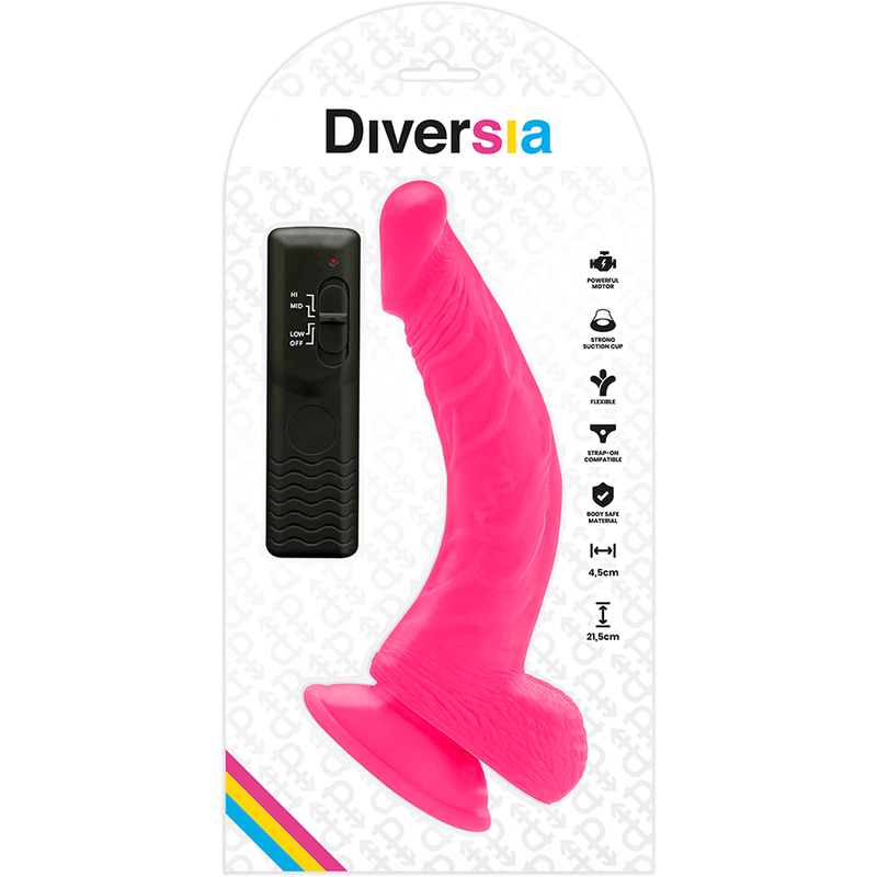 DIVERSIA - DIVERSIA PINK FLEXIBLE VIBRATOR 21.5 CM -O- 4.5 CM