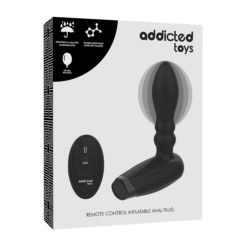 ADDICTED TOYS - INFLATABLE REMOTE CONTROL PLUG - 10 VIBRATION MODES
