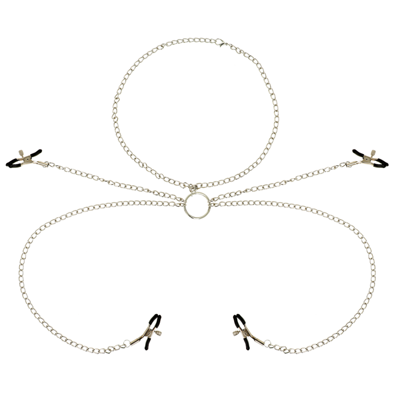 OHMAMA FETISH 4 NIPPLE CLAMPS WITH CHAIN ​​NECKLACE