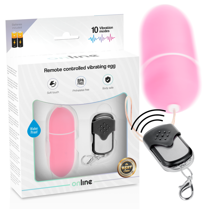 ONLINE - VIBRATING EGG WITH REMOTE CONTROL L PINK