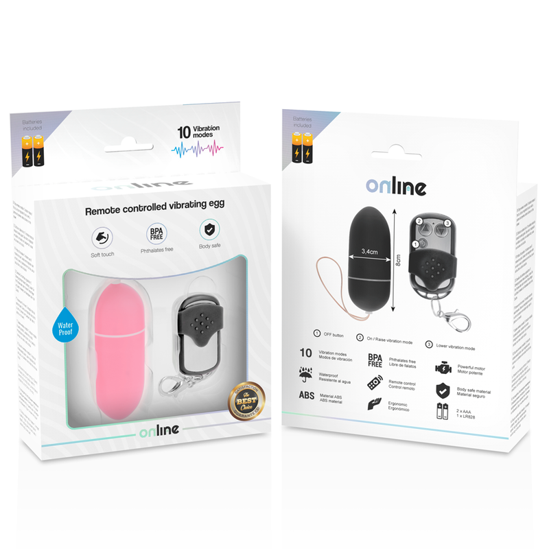 ONLINE - VIBRATING EGG WITH REMOTE CONTROL L PINK