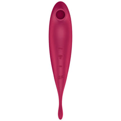 SATISFYER - TWIRLING PRO+ AIR PULSE STIMULATOR &amp; VIBRATOR APP RED