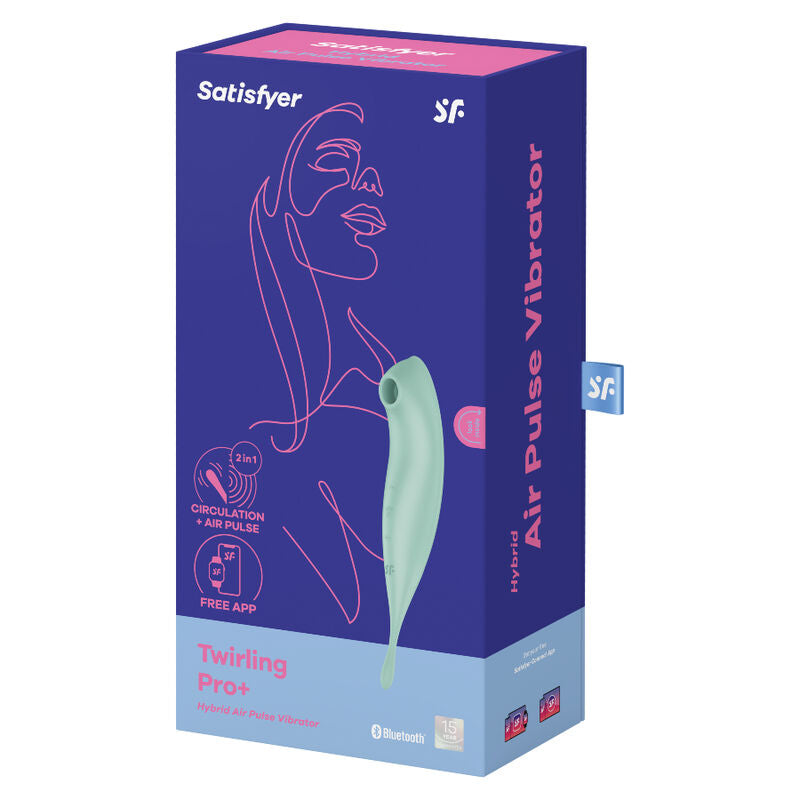 SATISFYER - TWIRLING PRO+ AIR PULSE STIMULATOR &amp; VIBRATOR APP RED