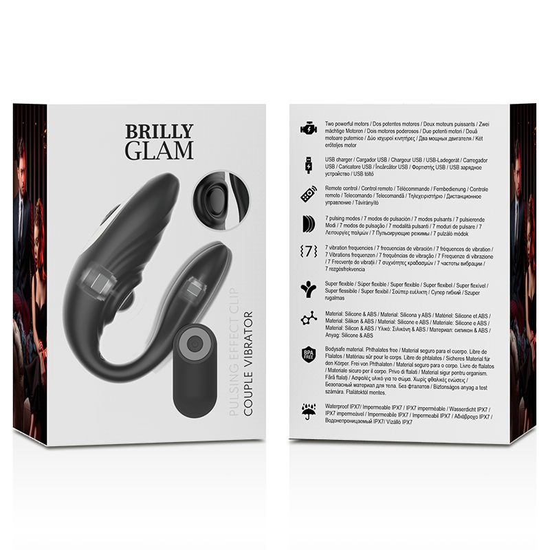 BRILLY GLAM- PULSING AND VIBRATING REMOTE CONTROL COUPLE'S ASS