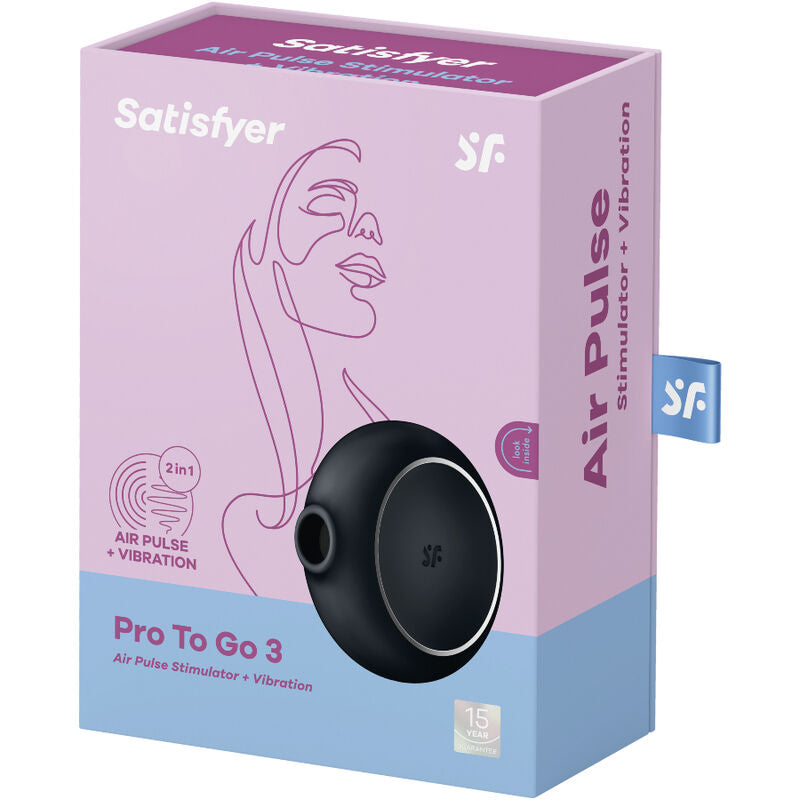 SATISFYER - PRO TO GO 3 DUAL AIR PULSE STIMULATOR AND VIBRATOR BLACK