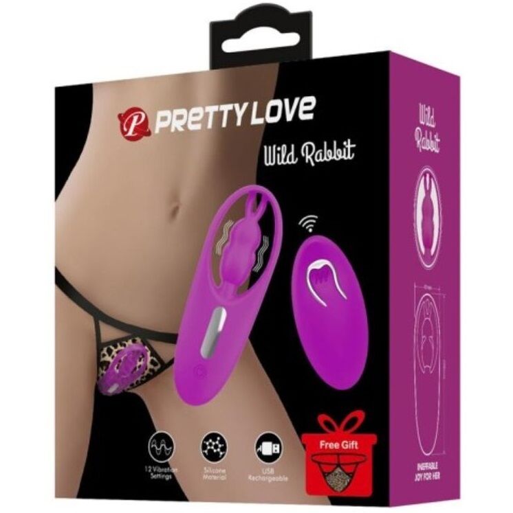 PRETTY LOVE - WILD RABBIT STIMULATOR FOR COCKS WITH REMOTE CONTROL LILAC