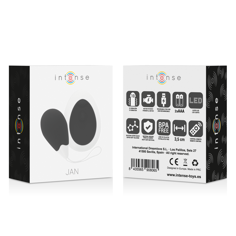INTENSE - JAN BLACK VIBRATING EGG REMOTE CONTROL