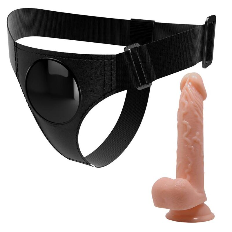 PRETTY LOVE - HAIRBREAKERS UNIVERSAL HARNESS WITH KEVIN DILDO 19 CM NATURAL