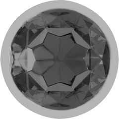 INTENSE - ALUMINUM METAL BUTT PLUG WITH BLACK CRYSTAL SIZE S