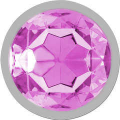 INTENSE - PINK CRYSTAL ALUMINUM METAL BUTT PLUG SIZE M