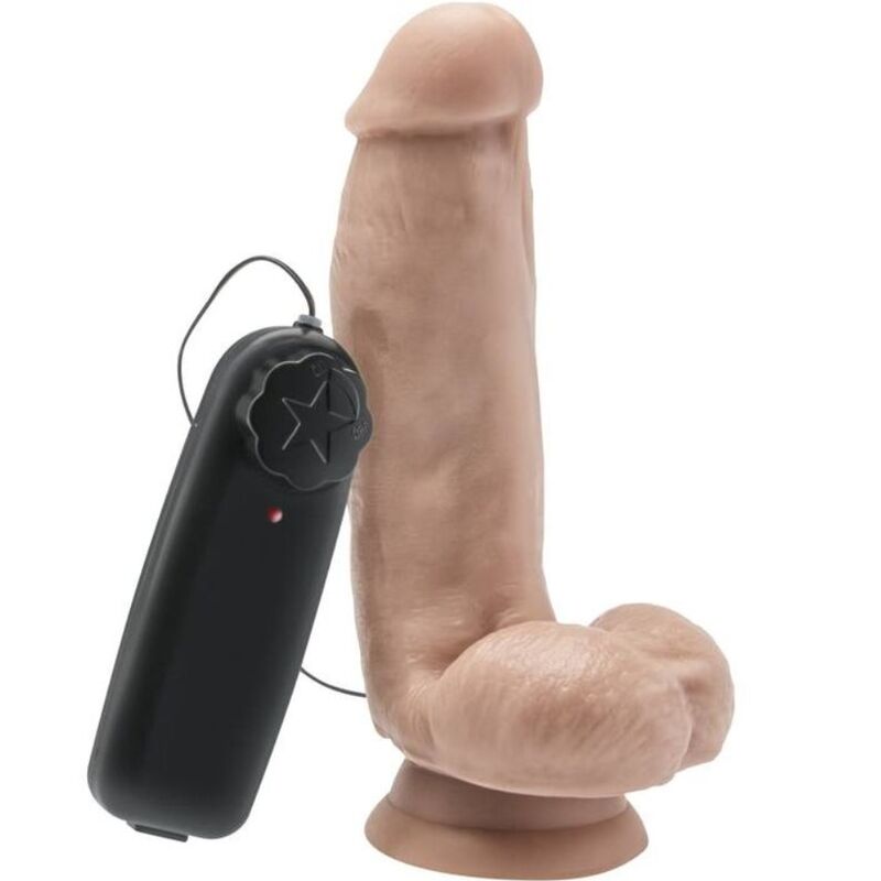 GET REAL - 12 CM DILDO WITH BALLS VIBRATING LEATHER