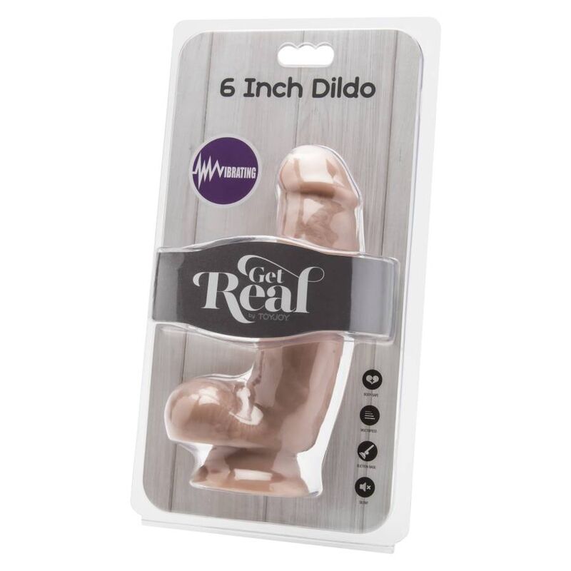 GET REAL - 12 CM DILDO WITH BALLS VIBRATING LEATHER