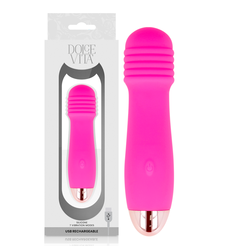 DOLCE VITA - THREE-SPEED RECHARGEABLE VIBRATOR PINK 7
