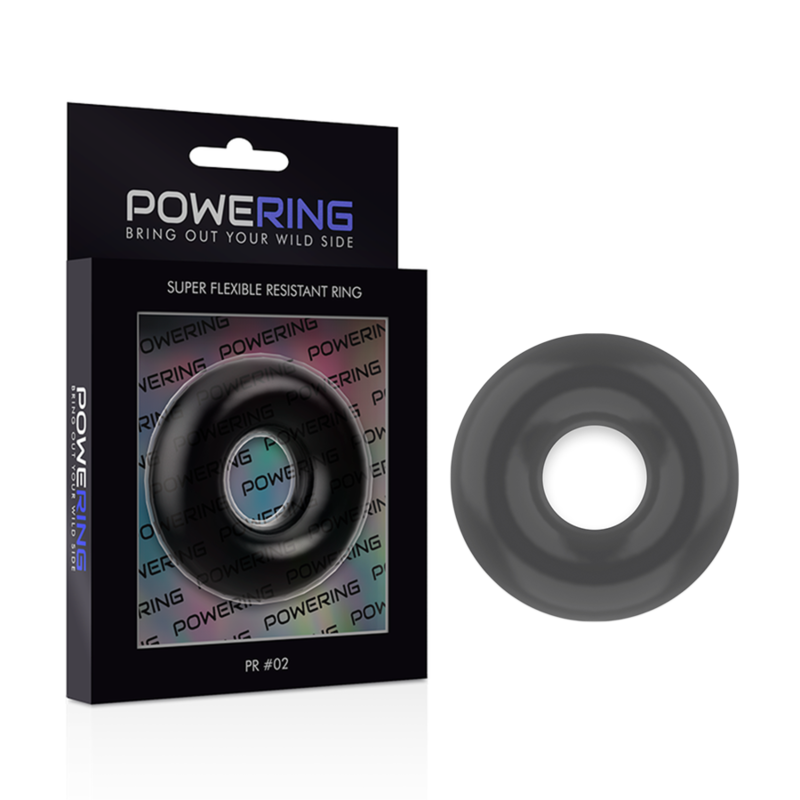 POWERING - SUPER FLEXIBLE AND RESISTANT PENIS RING 4.5 CM BLACK