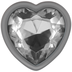 INTENSE - ALUMINUM METAL ANAL PLUG WITH WHITE HEART SIZE S