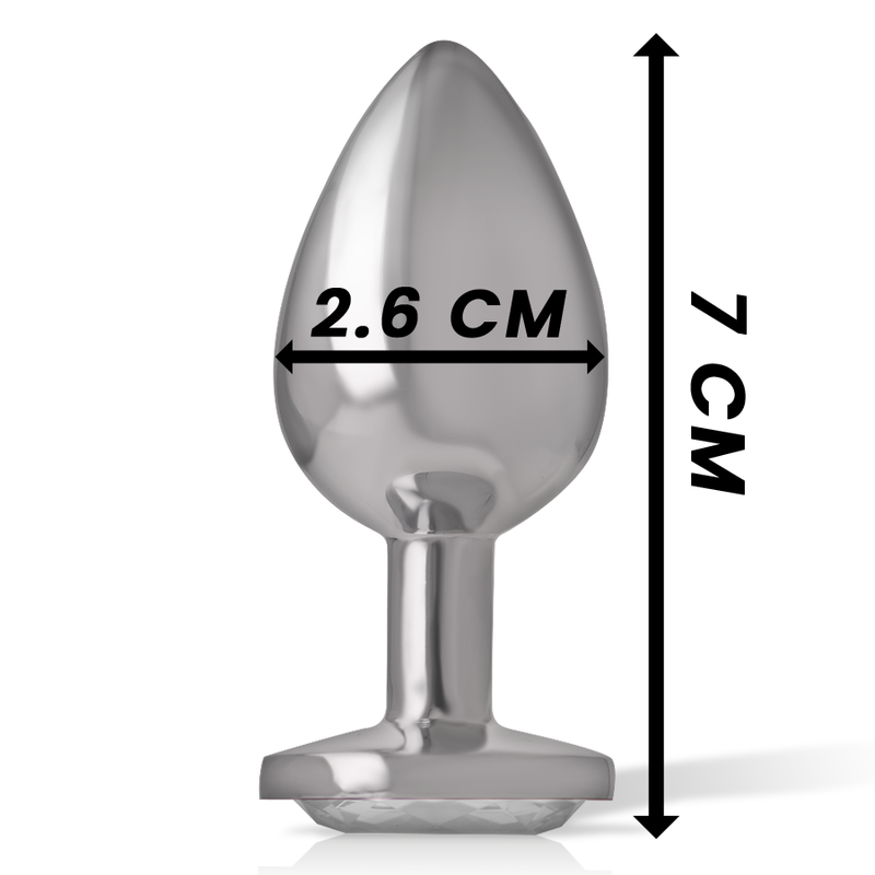INTENSE - ALUMINUM METAL ANAL PLUG WITH WHITE HEART SIZE S
