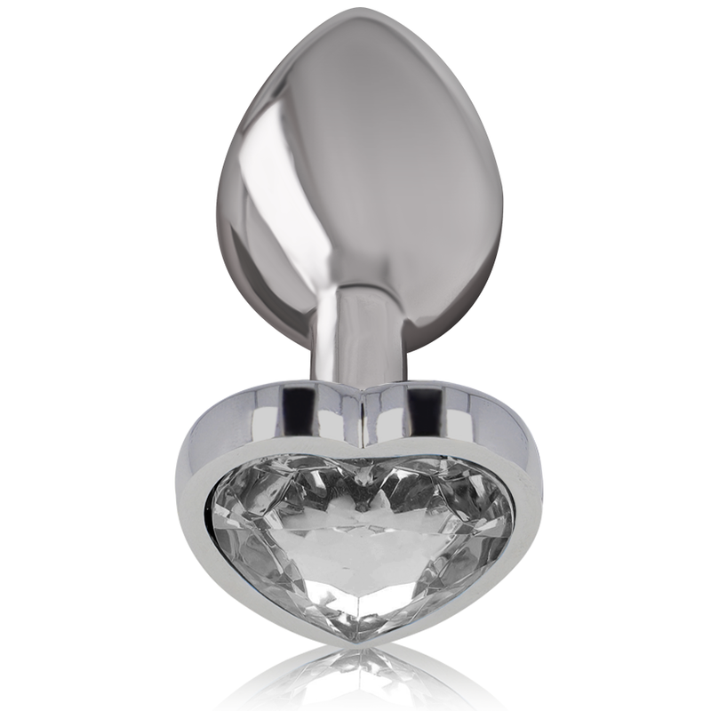 INTENSE - ALUMINUM METAL ANAL PLUG WITH WHITE HEART SIZE S