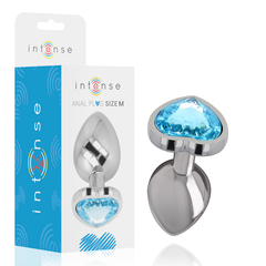 INTENSE - ALUMINUM BUTT PLUG METAL BLUE HEART SIZE M