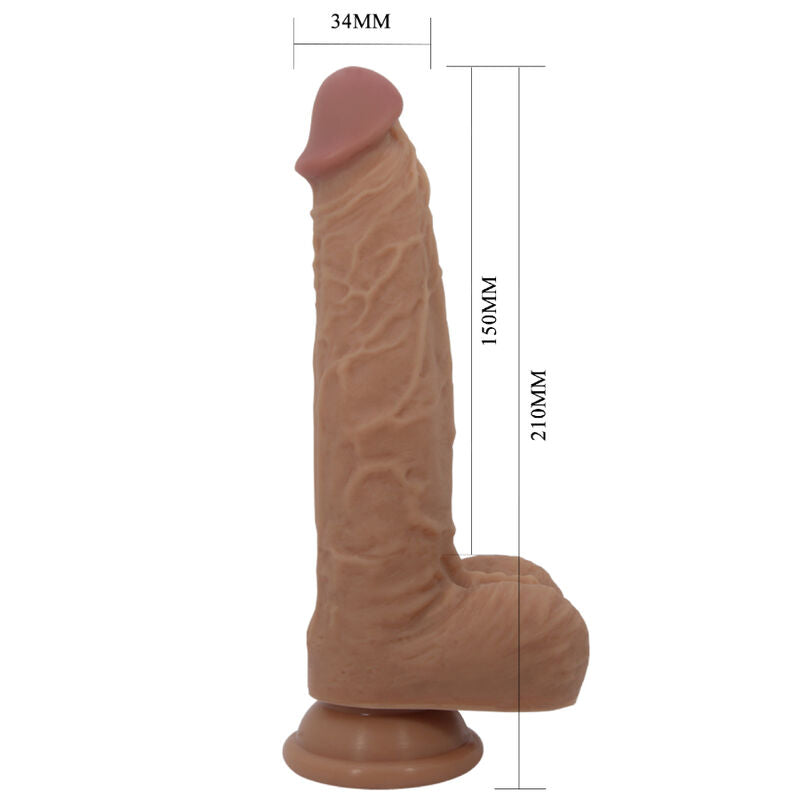 PRETTY LOVE - JONATHAN SILICONE DILDO 3 VIBRATIONS + 3 INSERT SIZES REMOTE CONTROL 21 CM