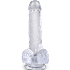 KING COCK - CLEAR PÊNIS REALÍSTICO COM BOLAS 13.5 CM TRANSPARENTE