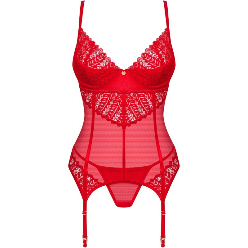 OBSESSIVE - CORSET INGRIDIA E TANGA VERMELHA XS/S
