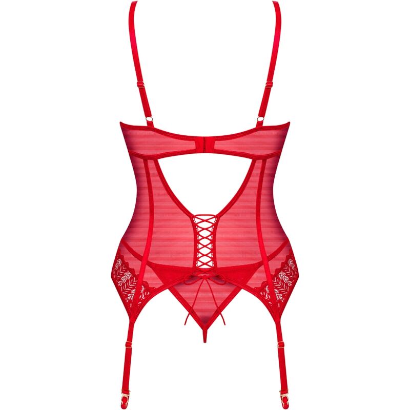 OBSESSIVE - CORSET INGRIDIA E TANGA VERMELHA XS/S