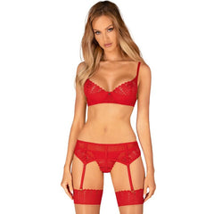 OBSESSIVE - INGRIDIA THREE-PEACE SET RED XS/S