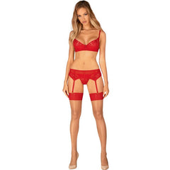 OBSESSIVE - INGRIDIA THREE-PEACE SET RED XS/S
