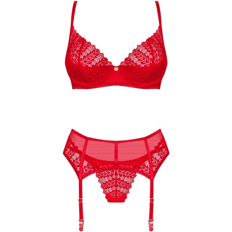 OBSESSIVE - INGRIDIA THREE-PEACE SET RED XS/S