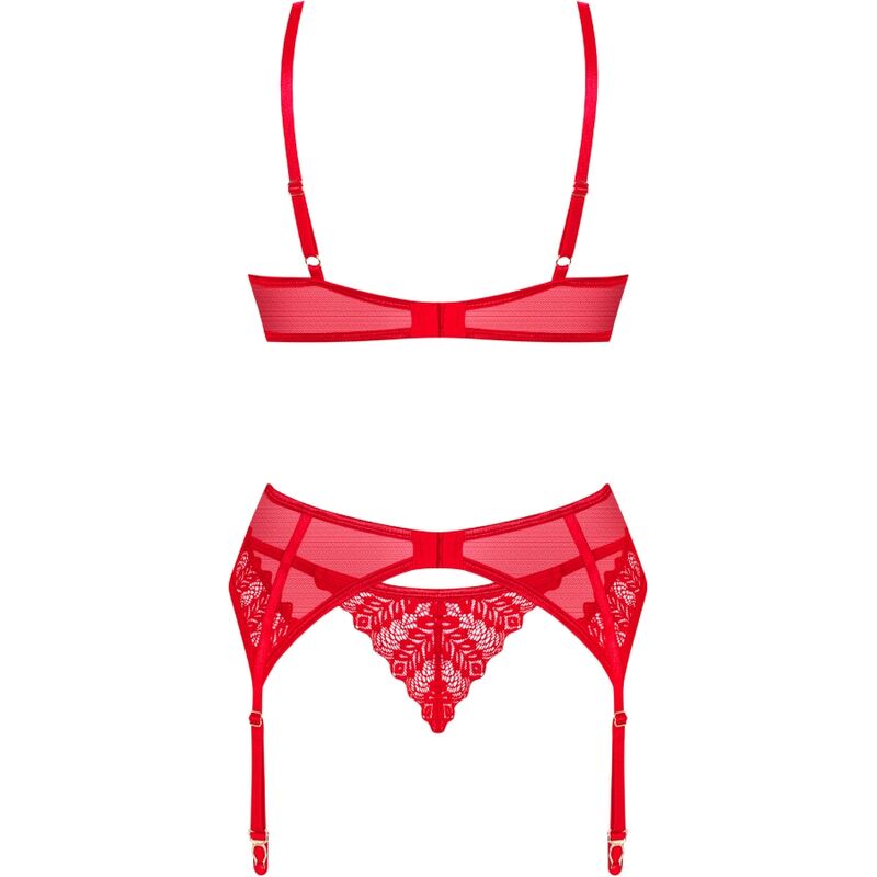 OBSESSIVE - INGRIDIA THREE-PEACE SET RED XS/S