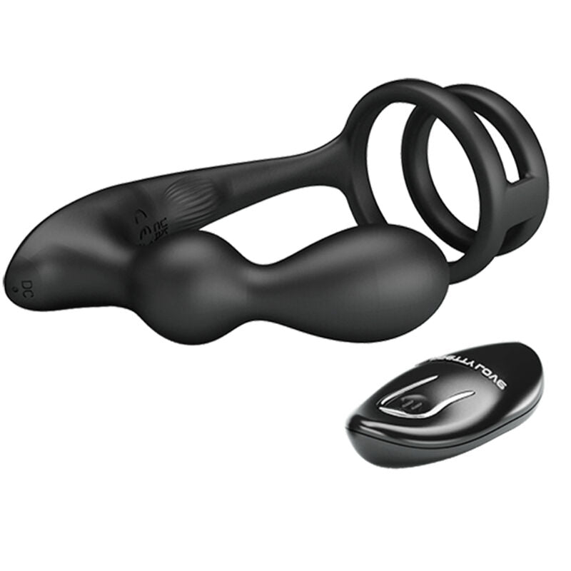 PRETTY LOVE - MARSHALL COCK RING WITH VIBRATING REMOTE CONTROL ANAL PLUG