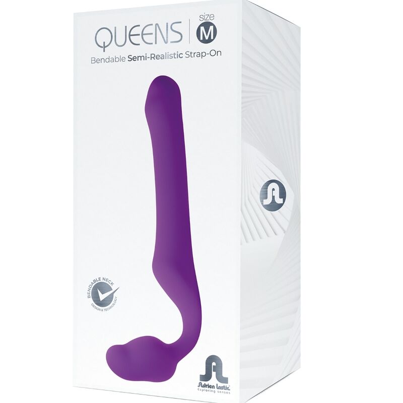 ADRIEN LASTIC - QUEENS FLEXIBLE STRAP-ON VIOLET SIZE M