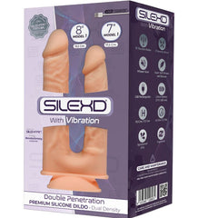 SILEXD - MODEL 1 REALISTIC PENIS VIBRATOR DOUBLE PENETRATION PREMIUM SILEXPAN SILICONE 17.5 / 19.5 CM