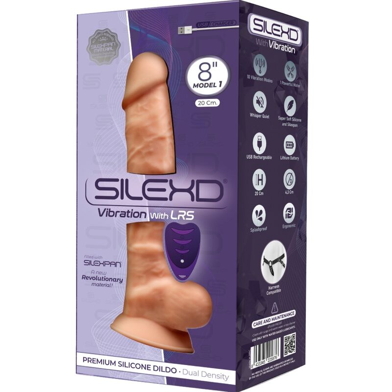 SILEXD - MODEL 1 PREMIUM SILICONE REALISTIC PENIS VIBRATOR SILEXPAN REMOTE CONTROL 20 CM