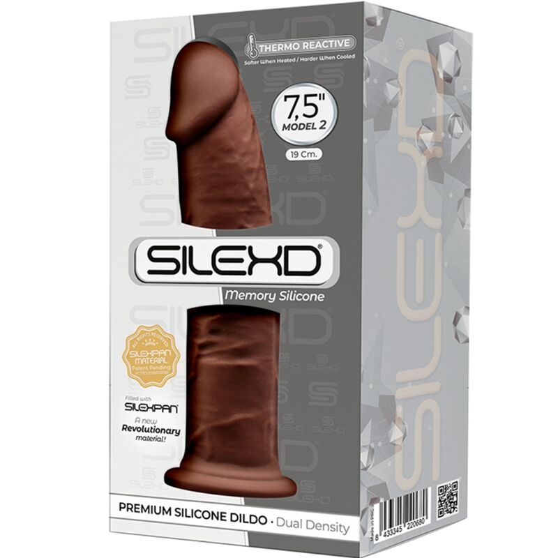 SILEXD - MODEL 2 PREMIUM REALISTIC PENIS SILEXPAN SILICONE BROWN 19 CM
