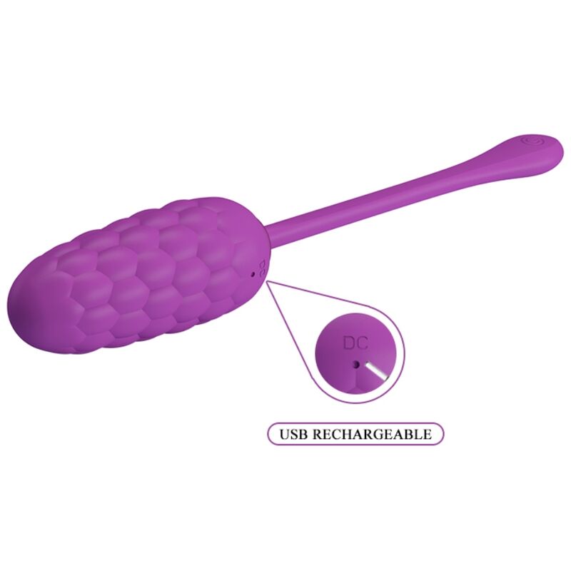 PRETTY LOVE - RECHARGEABLE VIBRATING EGG WITH MARINE TEXTURE PURPLE