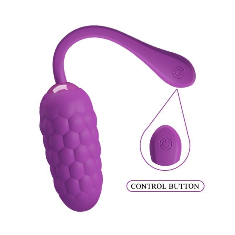 PRETTY LOVE - RECHARGEABLE VIBRATING EGG WITH MARINE TEXTURE PURPLE