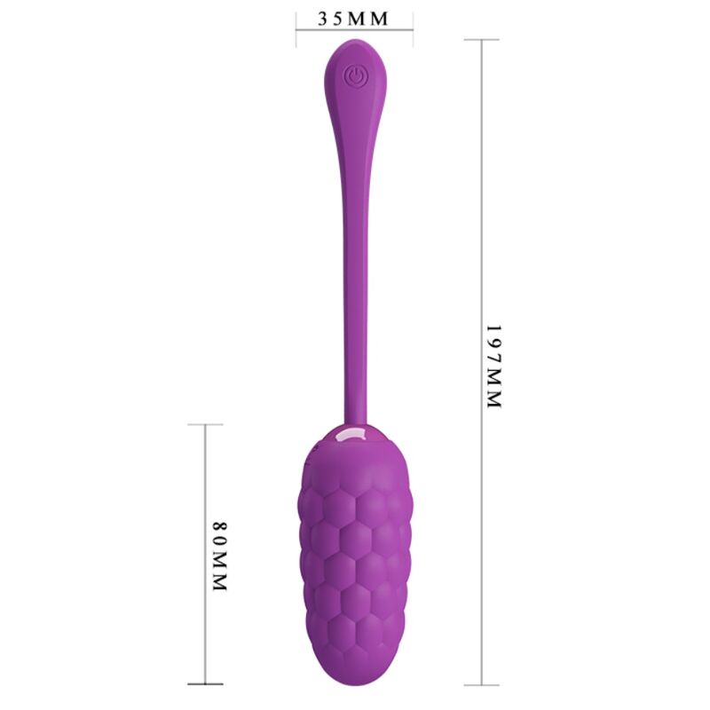 PRETTY LOVE - RECHARGEABLE VIBRATING EGG WITH MARINE TEXTURE PURPLE