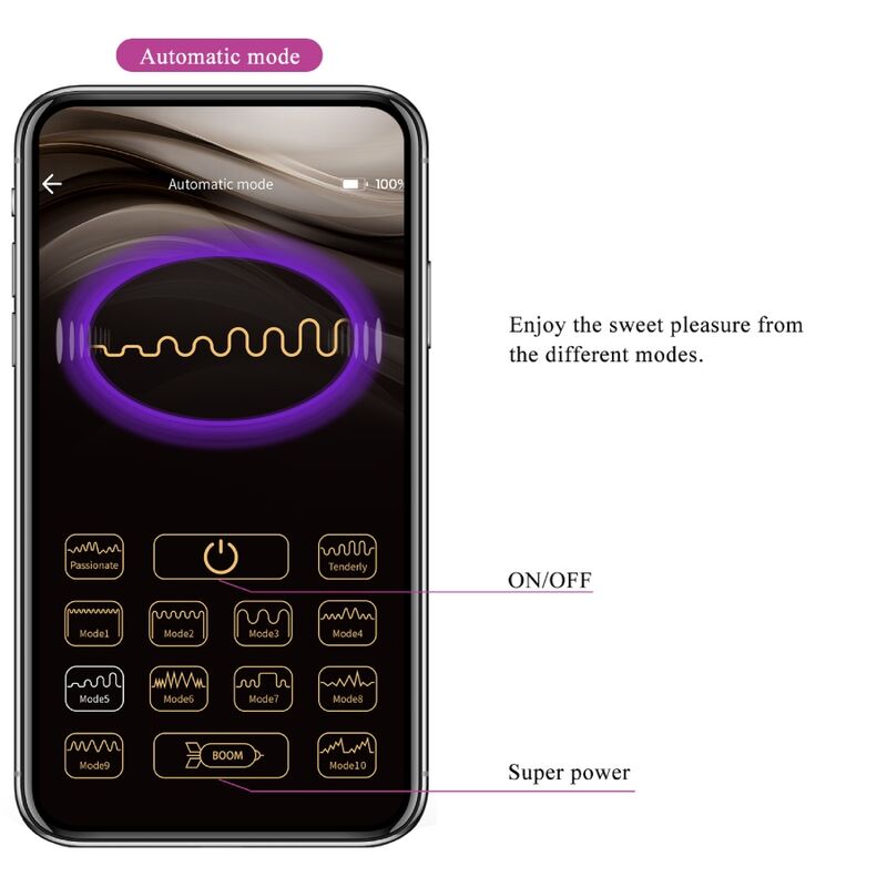 PRETTY LOVE - PURPLE APP CONTROLLED NYMPH VIBRATING EGG