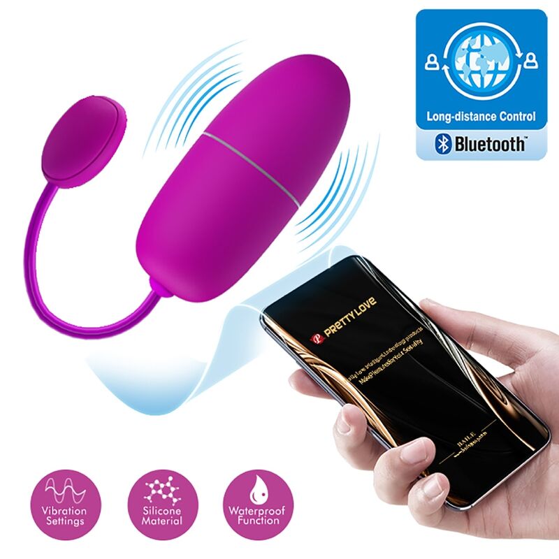 PRETTY LOVE - PURPLE APP CONTROLLED NYMPH VIBRATING EGG