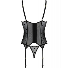 PASSION - MARINA CORSET & TANGA PRETA S/M