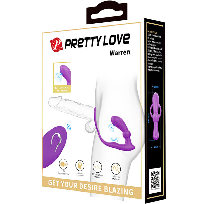 PRETTY LOVE - ANAL RING AND VIBRATOR WARREN VIOLET