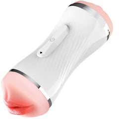 ARMONY - MASTURBADOR VIBRADOR DUPLO VAGINA E BOCA BRANCO