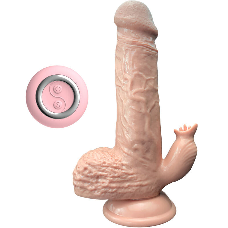ARMONY - REALISTIC VIBRATOR AND THRUST DILDO WITH TONGUE STIMULATOR 19 CM