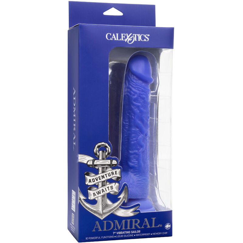 CALEXOTICS - ADMIRAL SAILOR REALISTIC BLUE VIBRATING DILDO