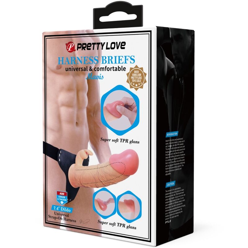 PRETTY LOVE - MAVIS HARNESS UNIVERSAL PANTY WITH 19 CM NATURAL DILDO